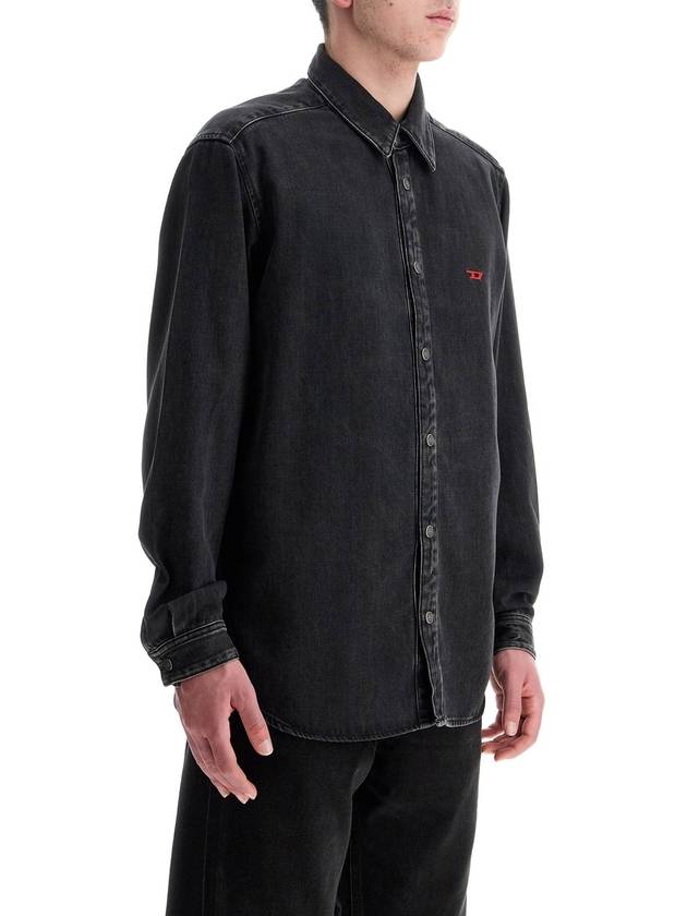 Simply Denim Long Sleeve Shirt Black - DIESEL - BALAAN 3