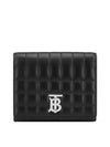 Lola Folding Small Quilted Leather Card Wallet Black Palladium - BURBERRY - BALAAN 3