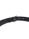 Silver Hardware Monogram Buckle Leather Belt Black - SAINT LAURENT - BALAAN 7