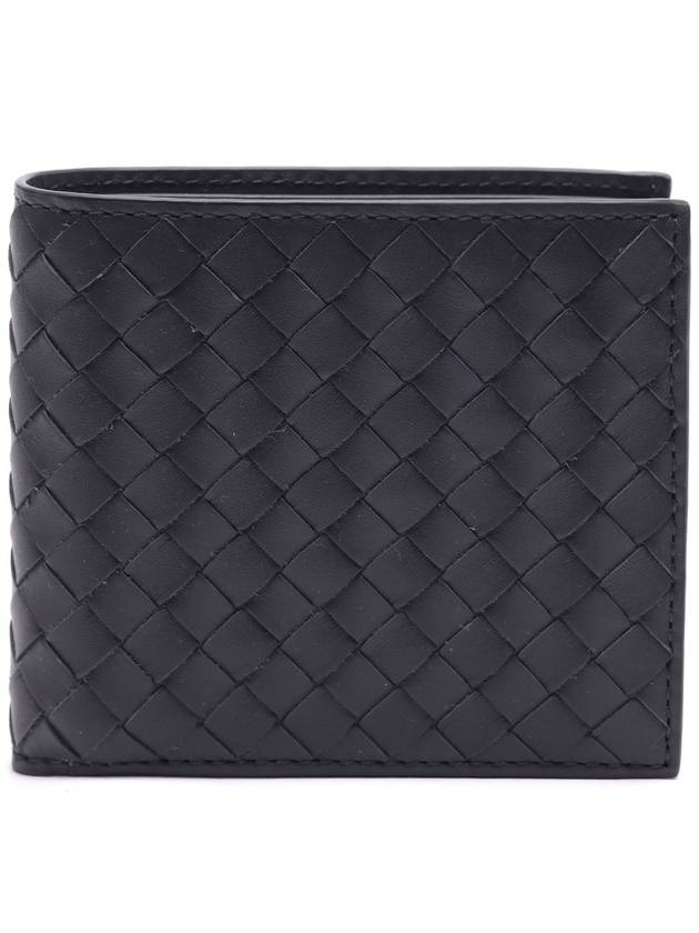 Intrecciato Weaving Half Wallet Dark Grey - BOTTEGA VENETA - BALAAN 3