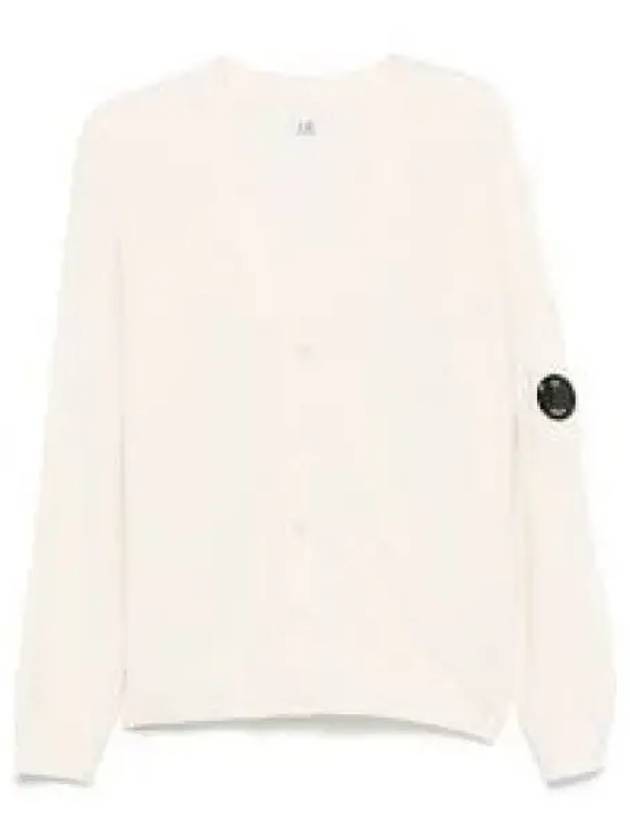 Lambswool GRS Buttoned Cardigan White - CP COMPANY - BALAAN 1