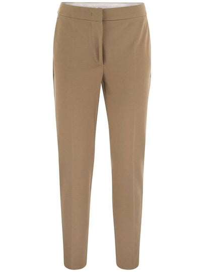 Pegno Slim Cut Straight Pants Beige - MAX MARA - BALAAN 2