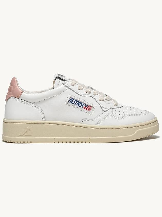 Medalist Pink Tab Leather Low Top Sneakers White - AUTRY - BALAAN 4