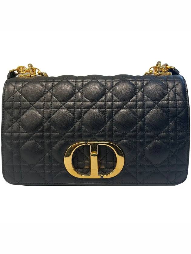 Women's Caro Supple Cannage Calfskin Medium Cross Bag Black - DIOR - BALAAN 3