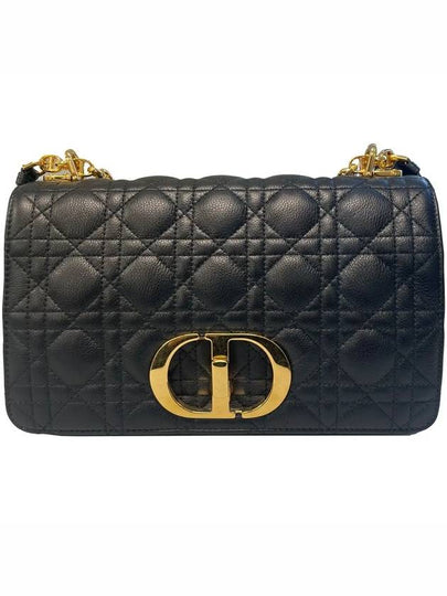 Women's Caro Supple Cannage Calfskin Medium Cross Bag Black - DIOR - BALAAN 2