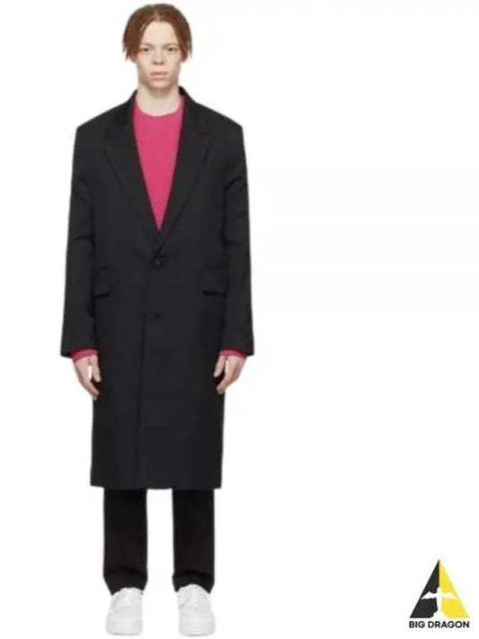 Virgin Wool Oversized Fit Single Coat Black - AMI - BALAAN 2