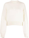 Intarsia Knit Logo Crew Neck Knit Top Ivory - JACQUEMUS - BALAAN 3