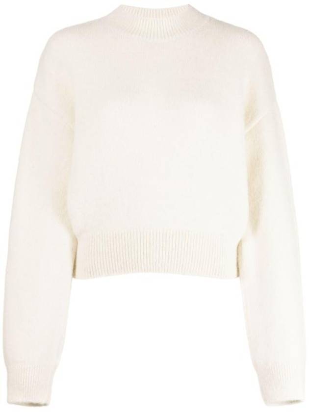 Intarsia Knit Logo Crew Neck Knit Top Ivory - JACQUEMUS - BALAAN 3