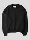 de Coeur Sweatshirt Black Small Heart Logo BFUSW005 747 001 - AMI - BALAAN 1