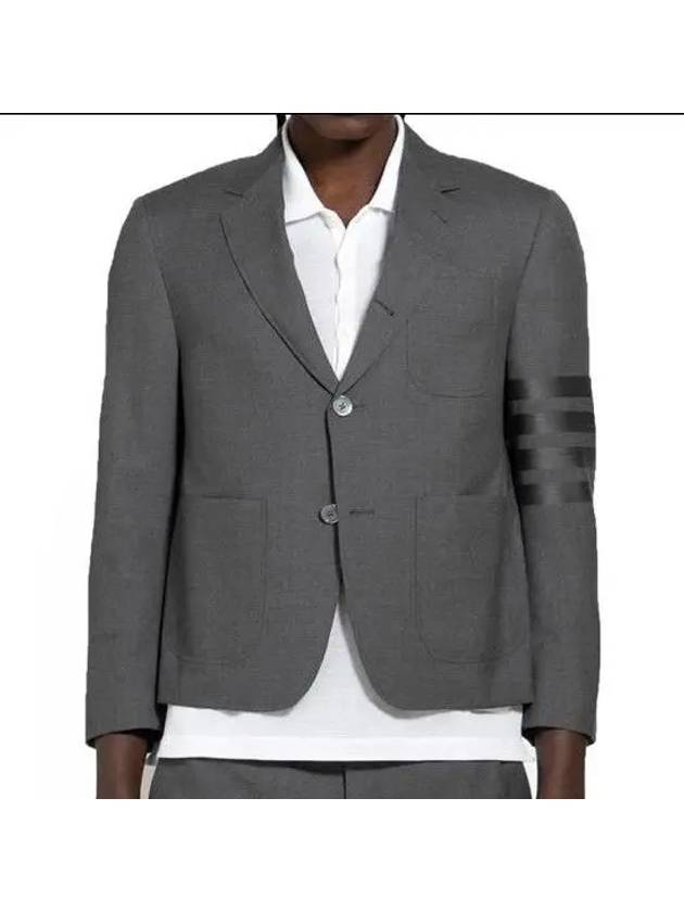 4 Bar Stripe Wool Jacket Dark Jacket - THOM BROWNE - BALAAN 2