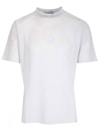 Compass Motif Cotton Short Sleeve T-Shirt Grey - STONE ISLAND - BALAAN 1