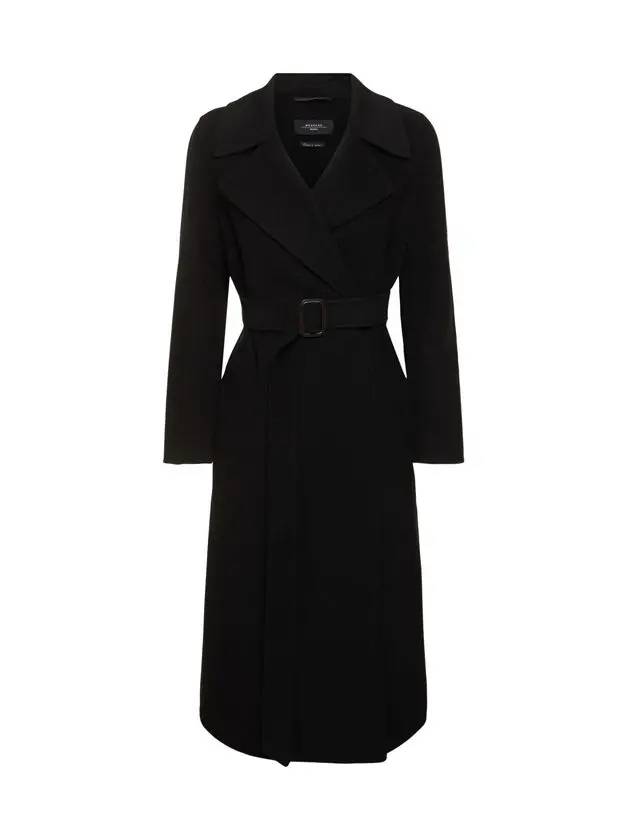 MANU Belted Wool Coat Black 2425016041 013 - MAX MARA - BALAAN 1