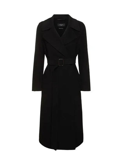 MANU Belted Wool Coat Black 2425016041 013 - MAX MARA - BALAAN 2