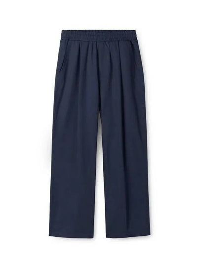 One tuck linen wide pants navy - INDUST - BALAAN 2