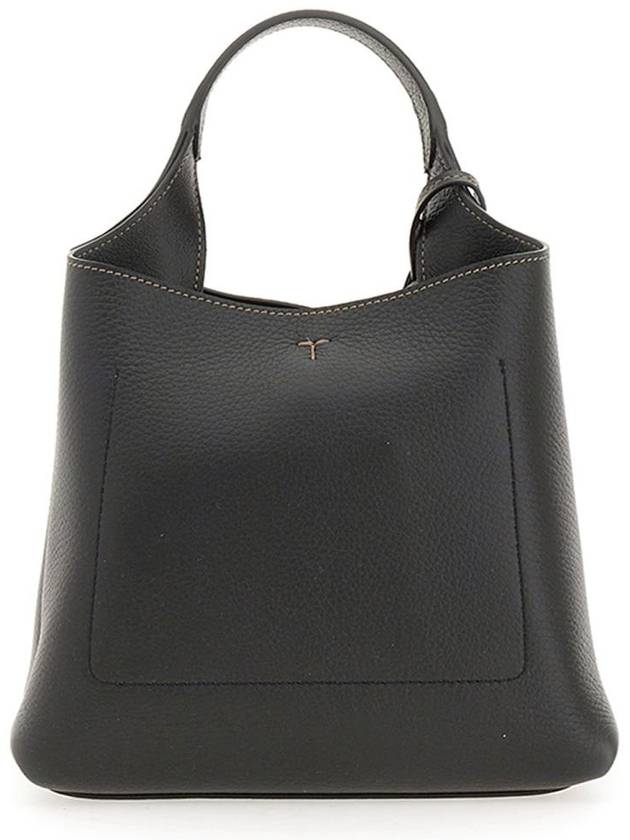 Logo Mini Leather Tote Bag Black - TOD'S - BALAAN 7