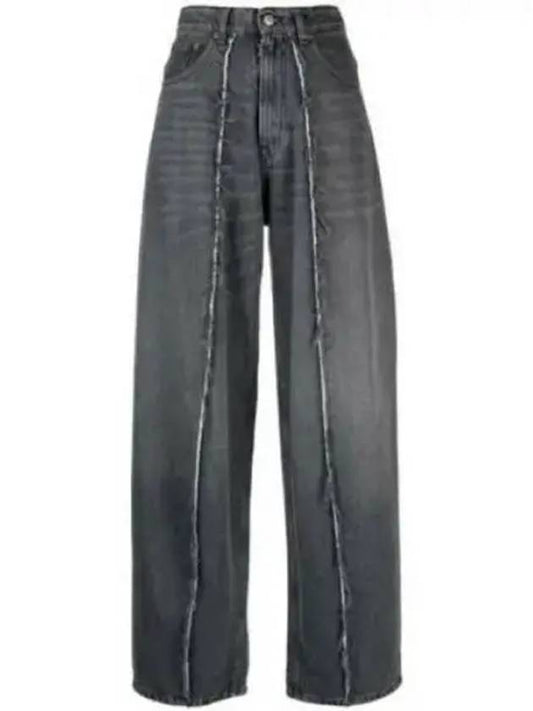 Gamba Ampia Striped Denim Cotton Wide Jean Grey - MAISON MARGIELA - BALAAN 2