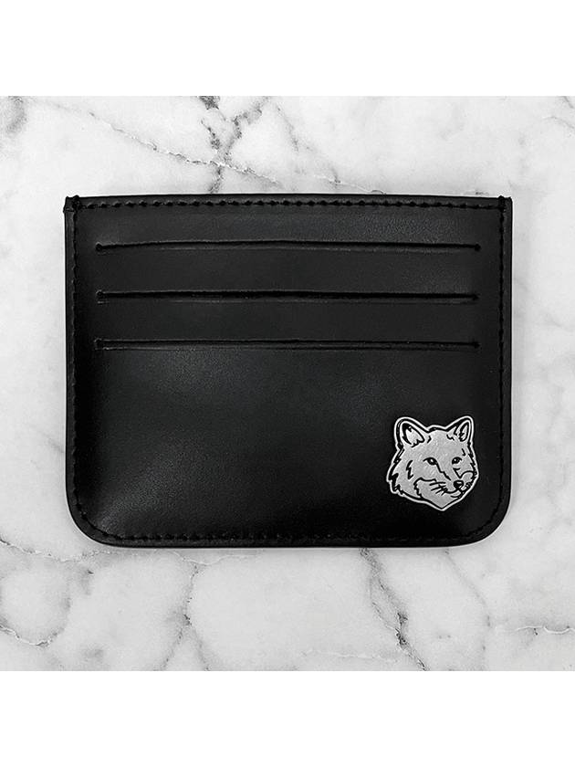 Fox Head Leather Card Wallet Black - MAISON KITSUNE - BALAAN 4