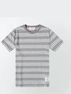 Men's Striped Midweight Jersey Short Sleeve T-Shirt Grey - THOM BROWNE - BALAAN 4