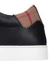 Vintage Check Panel Leather Low Top Sneakers Black - BURBERRY - BALAAN 7