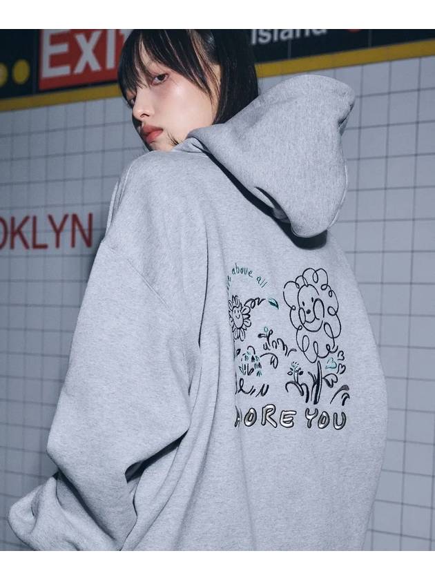 ADORE YOU embroidered hooded top gray - CPGN STUDIO - BALAAN 4