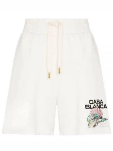 Casablanca Racing Short Pants White WF21JTR037 OFFwhiteRACSHELL - CASABLANCA - BALAAN 1