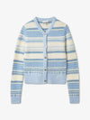 Striped Soft Wool Cardigan Light Blue - GANNI - BALAAN 2