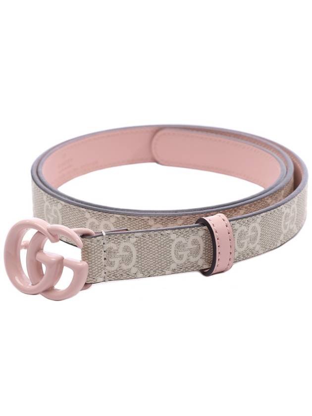 GG Marmont Thin Leather Belt Beige - GUCCI - BALAAN 4