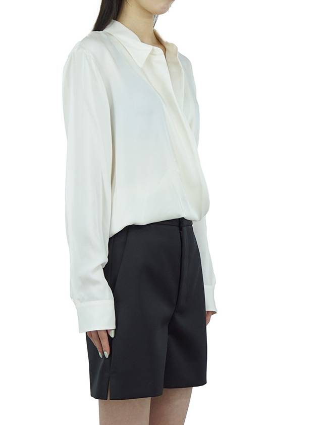 Silk Wrap Blouse Ivory - THEORY - BALAAN 7