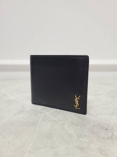 Black gold monogram wallet - SAINT LAURENT - BALAAN 2