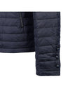 Matte Nylon 4-Bar Stripe Downfill Quilted Hoodie Padding Navy - THOM BROWNE - BALAAN 7