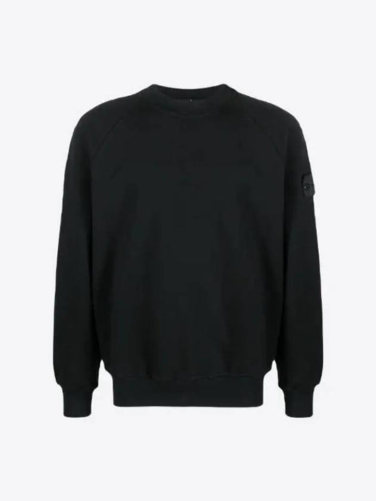 Shadow Logo Crew Neck Cotton Sweatshirt Black - STONE ISLAND - BALAAN 2