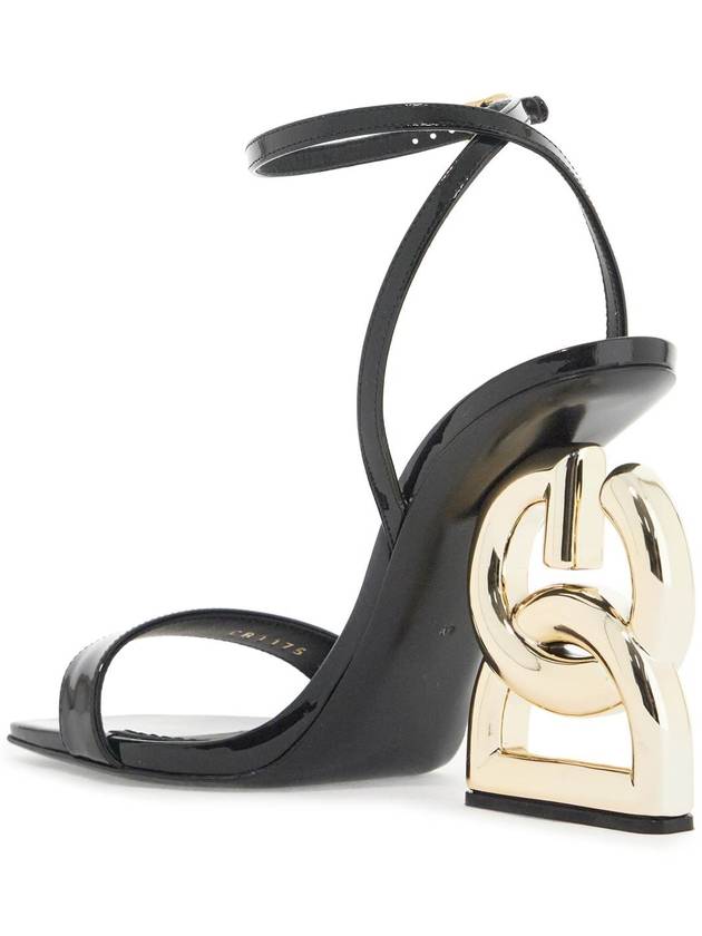 Gold Hardware DG Logo Pop Sandal Heels Black - DOLCE&GABBANA - BALAAN 4