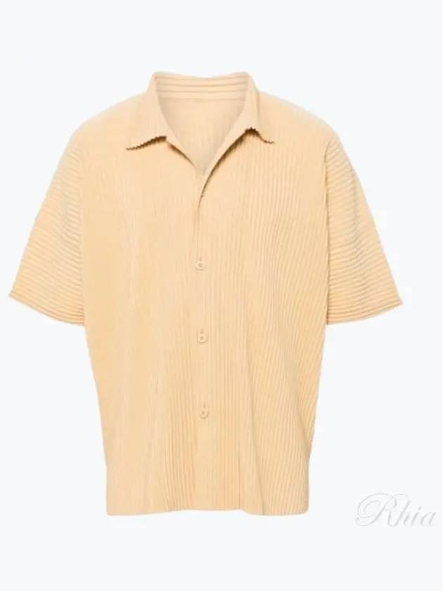 Homme Pliss Issey Miyake Long Sleeve Shirt HP48JJ102 42 VANILLA BEIGE - ISSEY MIYAKE - BALAAN 2