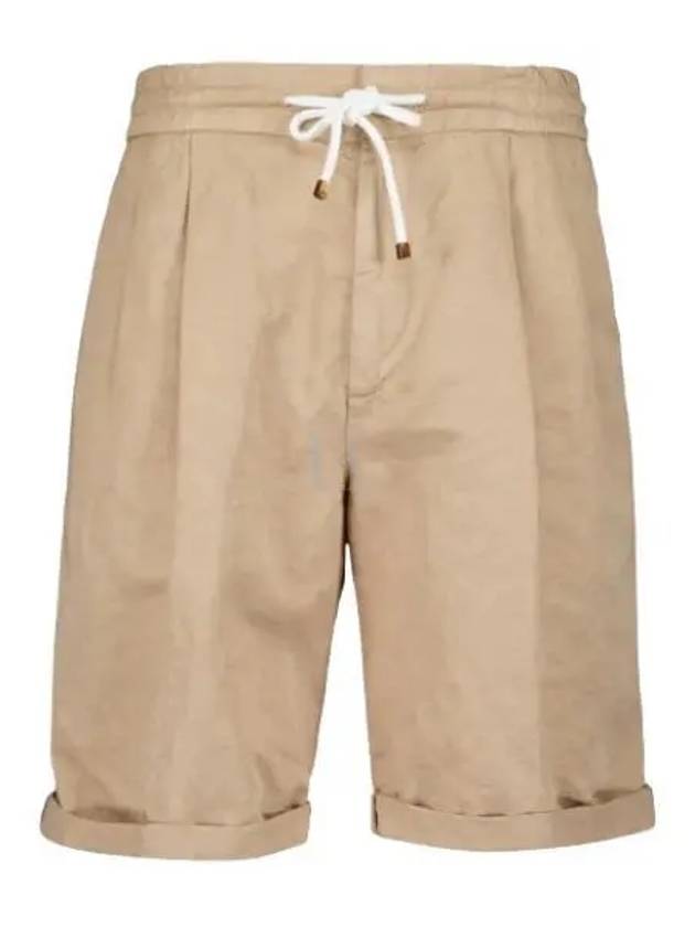 Drawstring Waist Bermuda Shorts Beige - BRUNELLO CUCINELLI - BALAAN 2