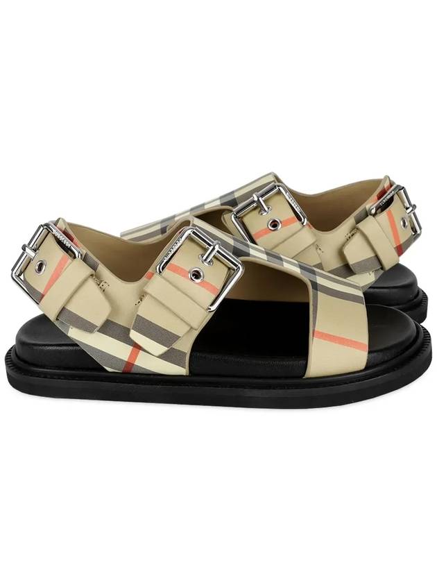 Kids Versa Vintage Check Sandals Beige Black 8049398 128925 A8731 - BURBERRY - BALAAN 3