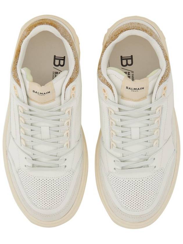 B Court Leather Mid-top Sneakers White Beige - BALMAIN - BALAAN 3