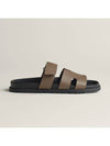 Chypre Calfskin Sandals Etoupe - HERMES - BALAAN 3