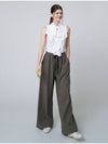 Pleated Wide Pants Khaki - ATHPLATFORM - BALAAN 6