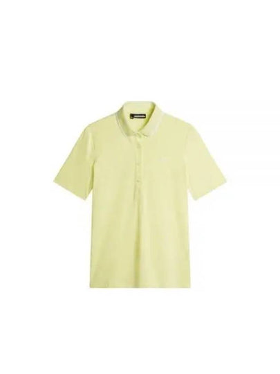 Mindy Polo Short Sleeve T-Shirt Pale Lime Yellow - J.LINDEBERG - BALAAN 2