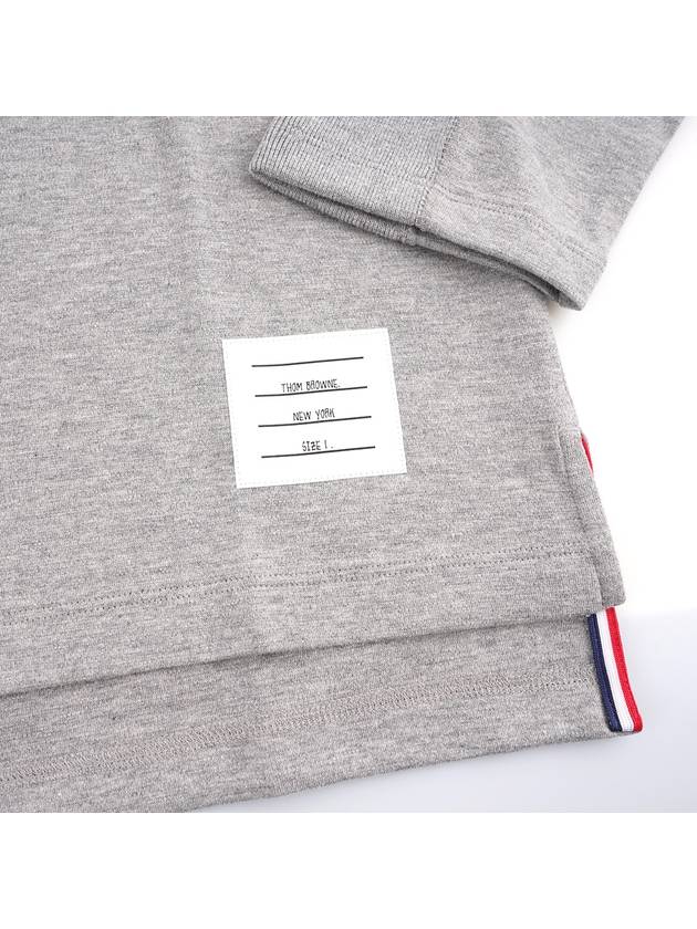 4-Bar Striped Cotton Long Sleeve T-Shirt Light Grey - THOM BROWNE - BALAAN 5