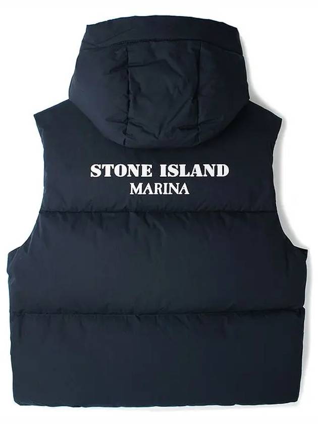 Marina Back Logo Print Vest Navy - STONE ISLAND - BALAAN 3