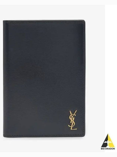 Monogram Logo Card Passport Wallet Black - SAINT LAURENT - BALAAN 2