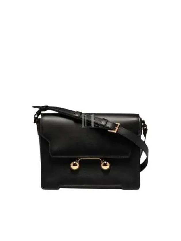 Trunkaroo Medium Leather Shoulder Bag Black - MARNI - BALAAN 2