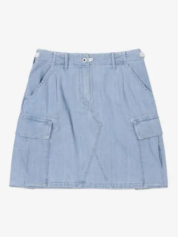 Denim Cargo Skirt Clear Blue FD52DJ2706E2DB - KENZO - BALAAN 1