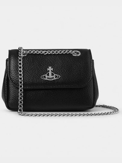 Small Re-Vegan Grain Chain Cross Bag Black - VIVIENNE WESTWOOD - BALAAN 2