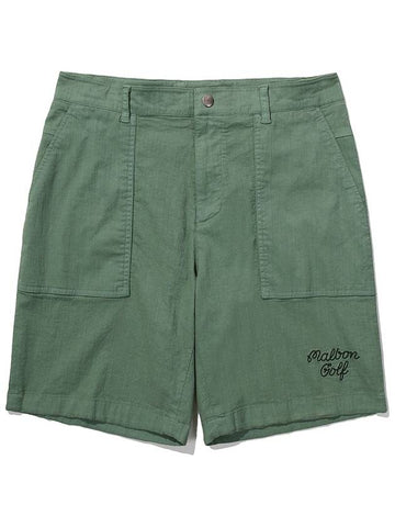 Garment Dying Short Pants GREEN MAN - MALBON GOLF - BALAAN 1