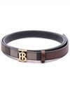 Reversible Checked Leather Belt Dark Birch Brown - BURBERRY - BALAAN 4