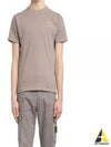 Organic Cotton Short Sleeve T-Shirt Beige - STONE ISLAND - BALAAN 2