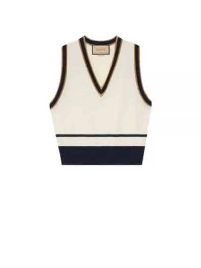 Women's Knit Vest Ivory - GUCCI - BALAAN 2