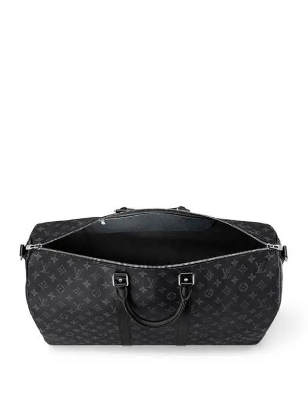 Keepall 55 Bandouliere Monogram Eclipse Duffel Bag Black - LOUIS VUITTON - BALAAN 4